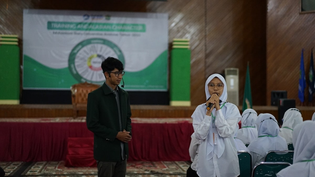 a man and a woman on a stage